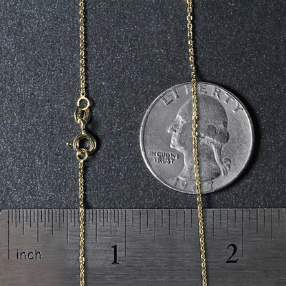 14k Yellow Gold Diamond Cut Cable Link Chain 1.1mm by Bids.com