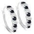 1.28 Carat Genuine Blue Sapphire and White Topaz .925 Sterling Silver Earrings  DestGlow
