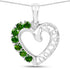 14K White Gold Plated 0.84 Carat Genuine Chrome Diopside .925 Sterling Silver Pendant by Bids.com