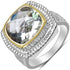 6.31 Carat Genuine Green Amethyst & White Diamond .925 Sterling Silver Ring by Bids.com