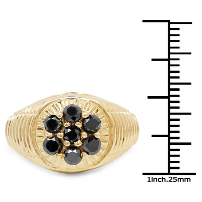 0.91 Carat Genuine Black Diamond .925 Sterling Silver Ring by Bids.com
