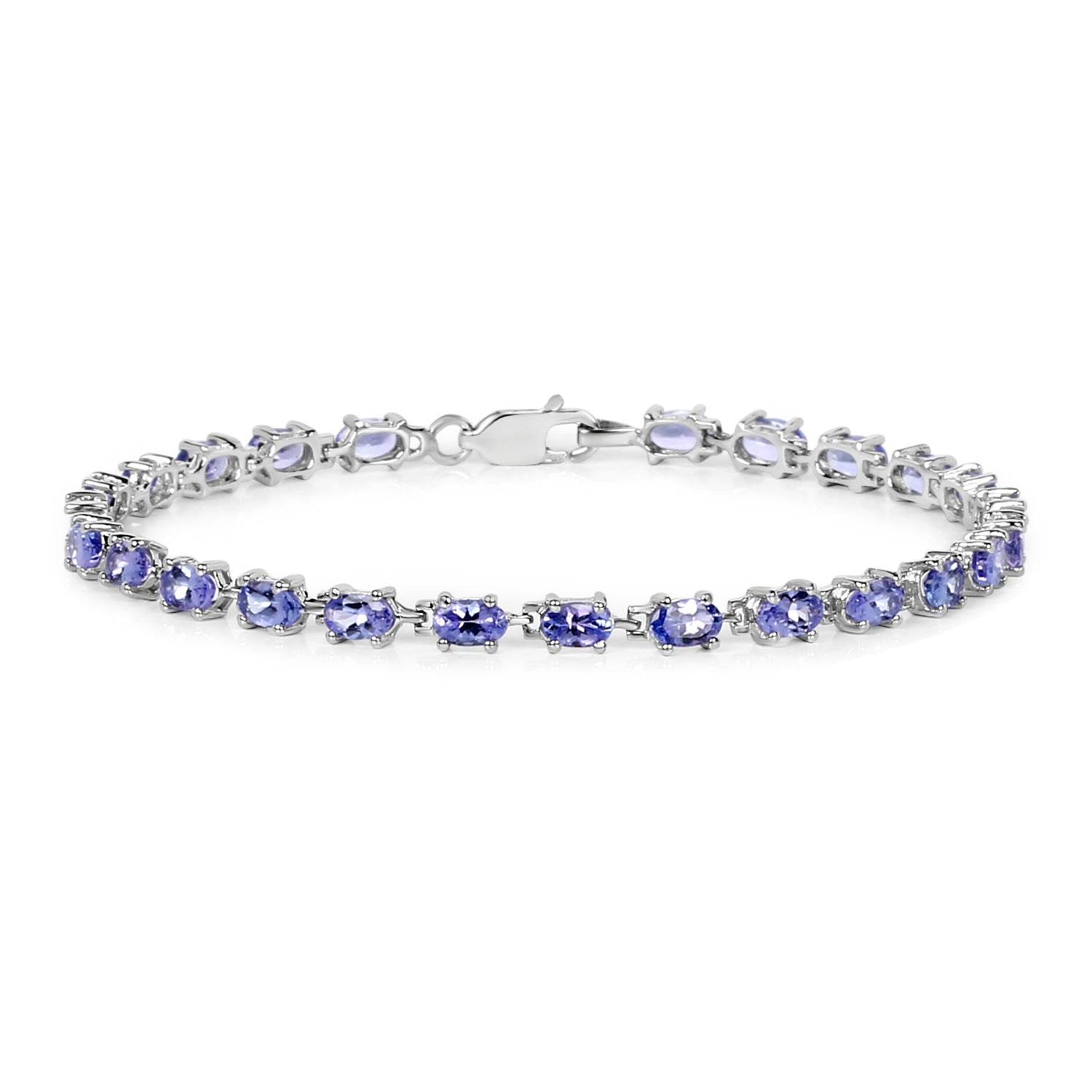 6.25 Carat Genuine Tanzanite .925 Sterling Silver Bracelet  DestGlow