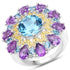 8.86 Carat Genuine London Blue Topaz and Amethyst .925 Sterling Silver Ring by Bids.com