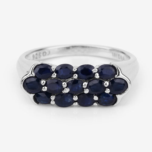 2.60 Carat Genuine Blue Sapphire .925 Sterling Silver Ring by Bids.com