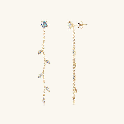 1.38 Carat Sparkala™ Pure Sterling Silver Leaf Earrings - DestGlow