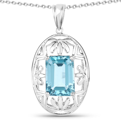 9.60 Carat Genuine Green Topaz .925 Sterling Silver Pendant by Bids.com