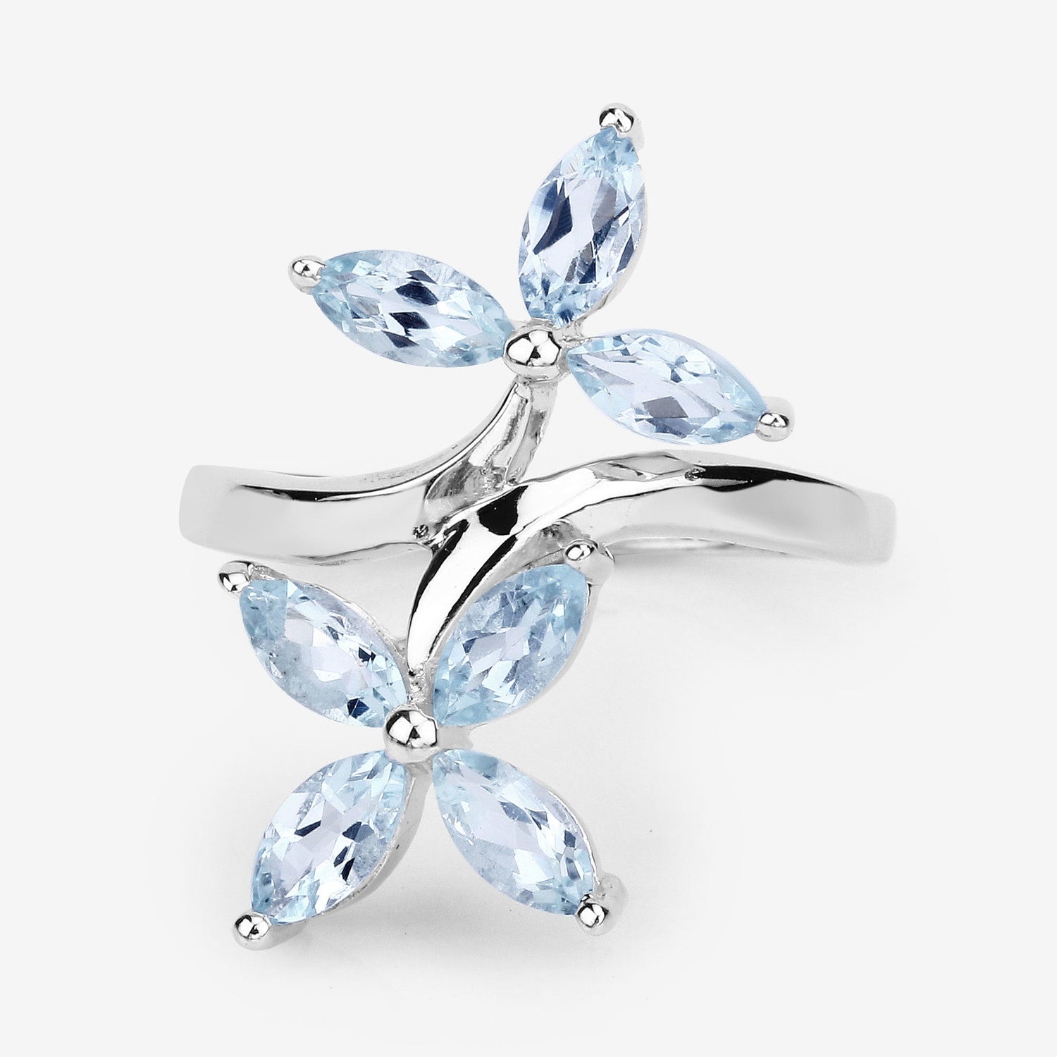 1.54 Carat Genuine Aquamarine .925 Sterling Silver Ring  DestGlow