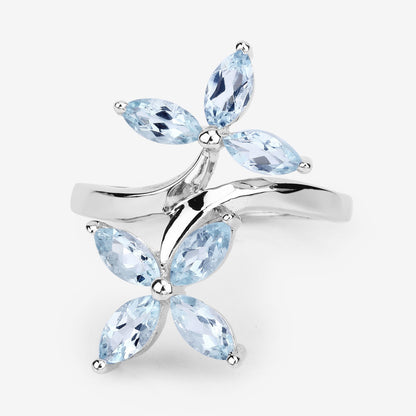 1.54 Carat Genuine Aquamarine .925 Sterling Silver Ring  DestGlow