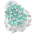 2.74 Carat Genuine Emerald and White Topaz .925 Sterling Silver Ring by Bids.com