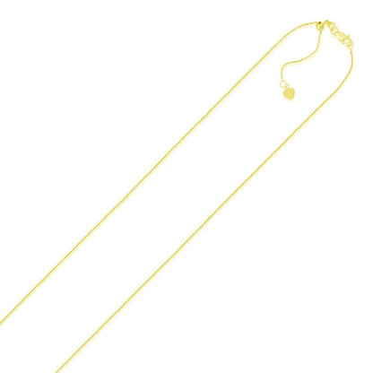 14k Yellow Gold Adjustable Cable Chain 0.9mm by Bids.com