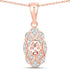 0.52 Carat Genuine Morganite and White Topaz .925 Sterling Silver Pendant by Bids.com