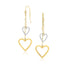 10k Two-Tone Gold Cutout Heart Chain Dangling Earrings by Bids.com