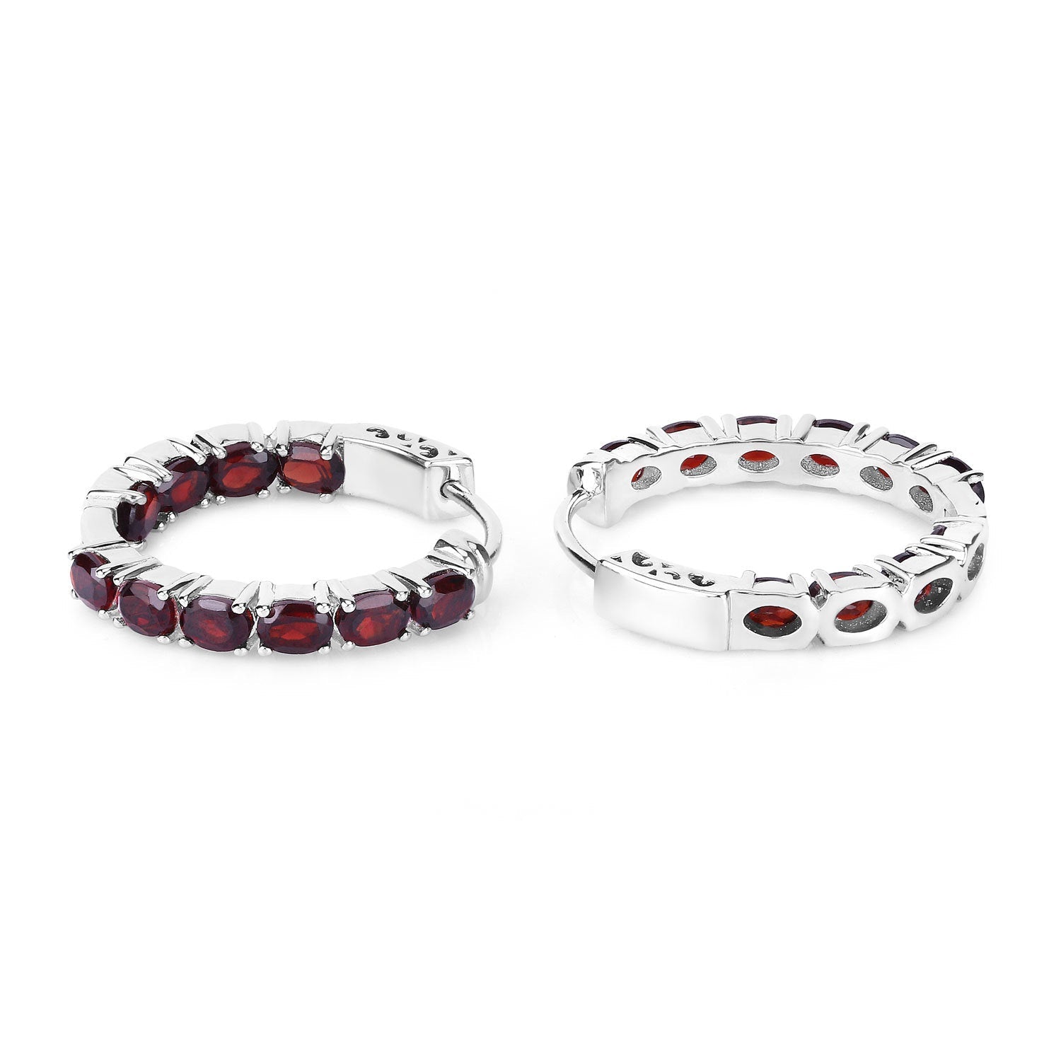 4.00 Carat Genuine Garnet .925 Sterling Silver Earrings by Bids.com
