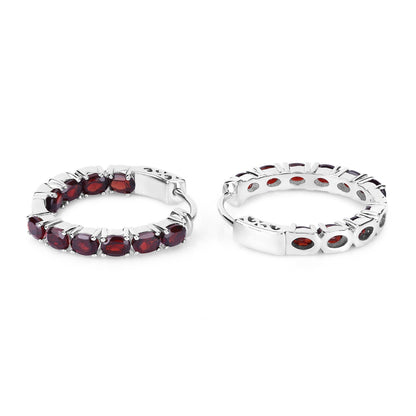 4.00 Carat Genuine Garnet .925 Sterling Silver Earrings by Bids.com