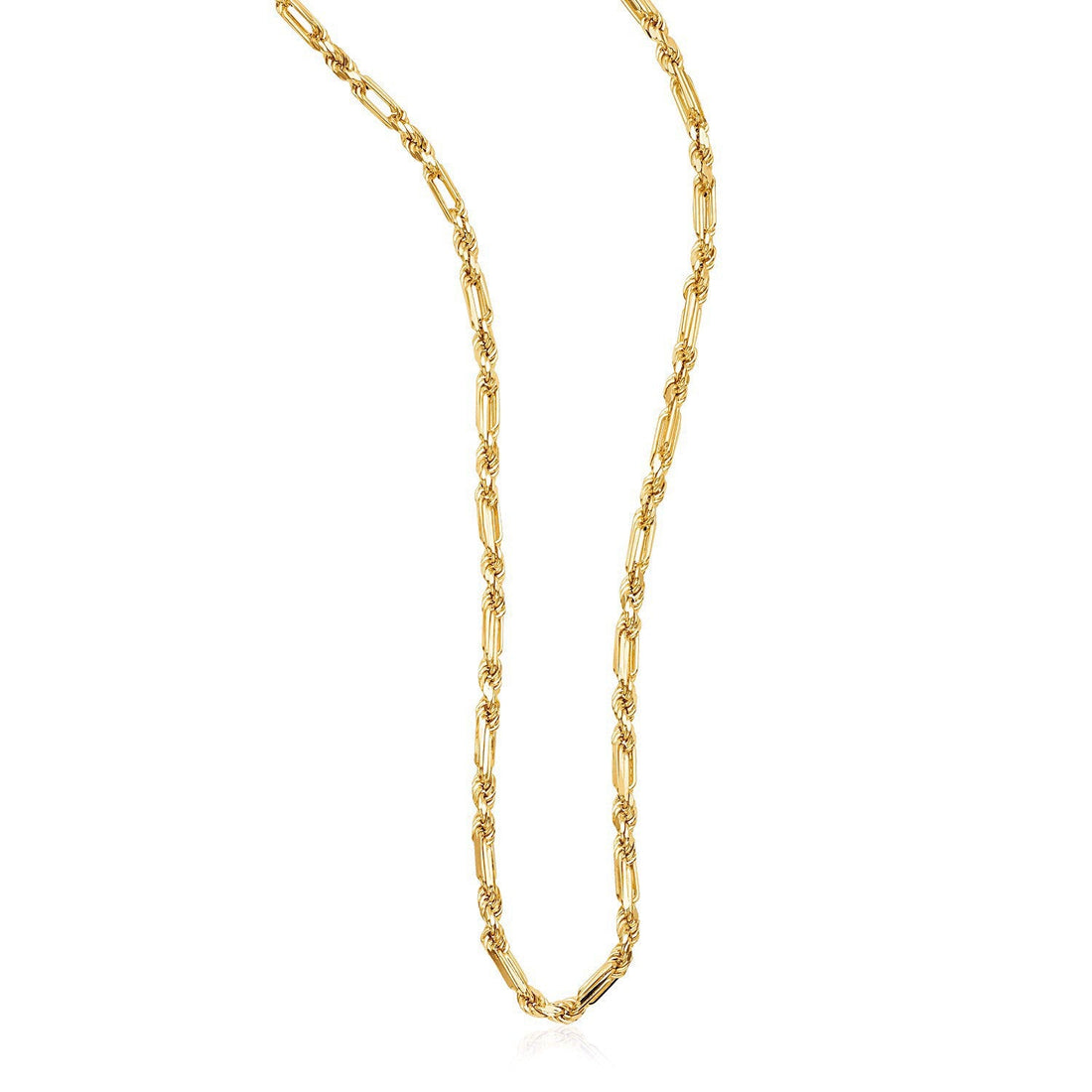 14k Yellow Gold Figaro Chain Necklace by Bids.com