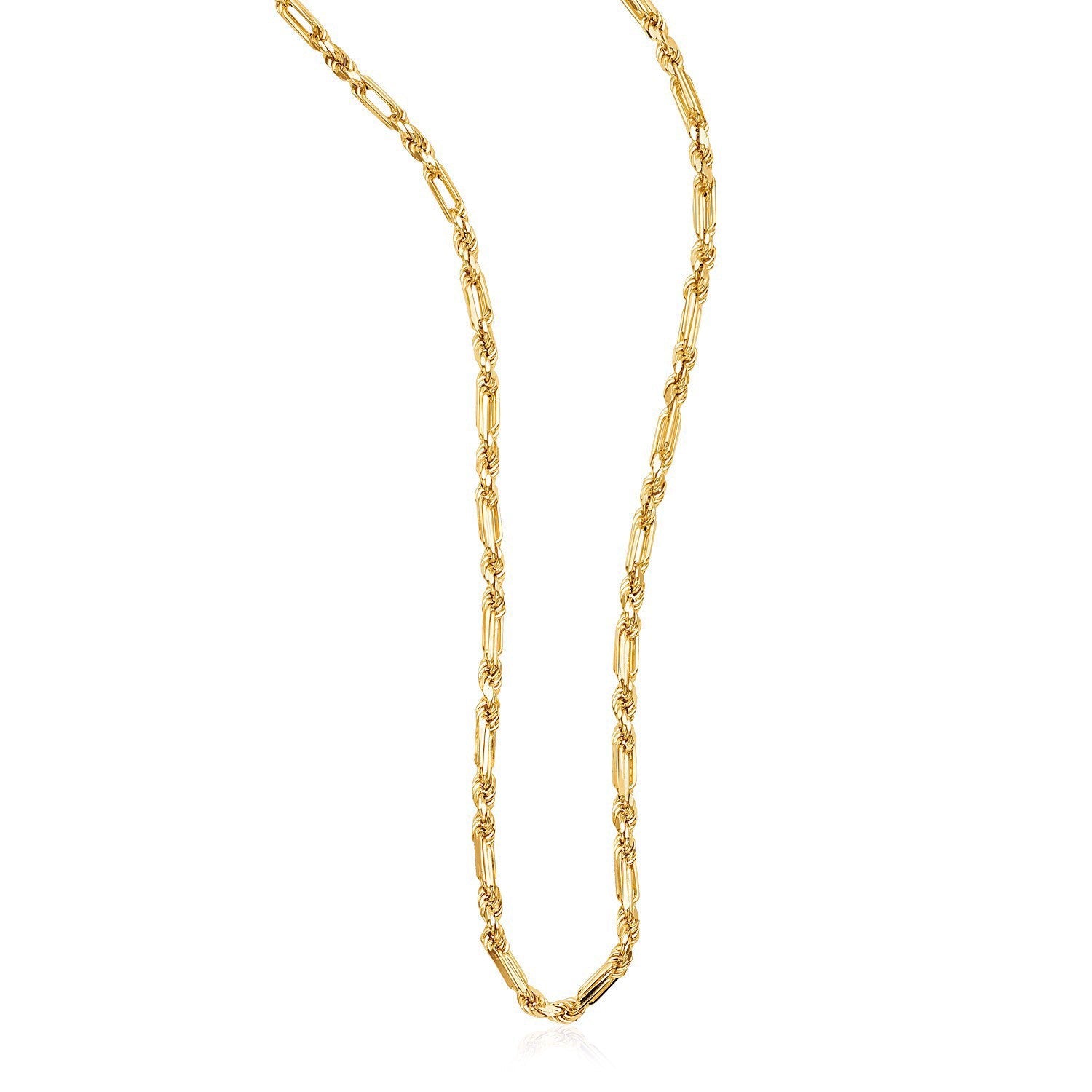 14k Yellow Gold Figaro Chain Necklace by Bids.com
