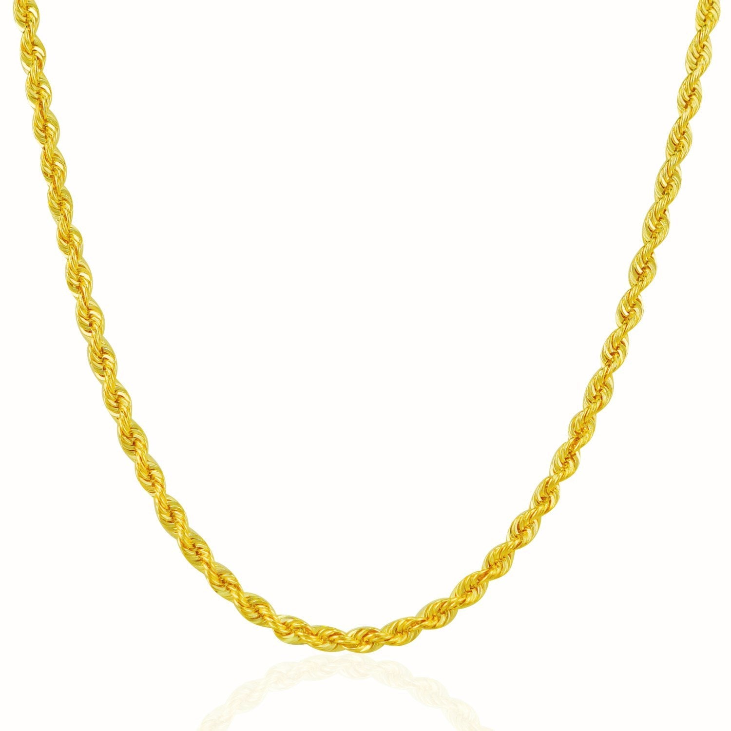 3.0mm 14k Yellow Gold Solid Rope Chain by Bids.com