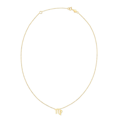 14K Yellow Gold Virgo Necklace  DestGlow