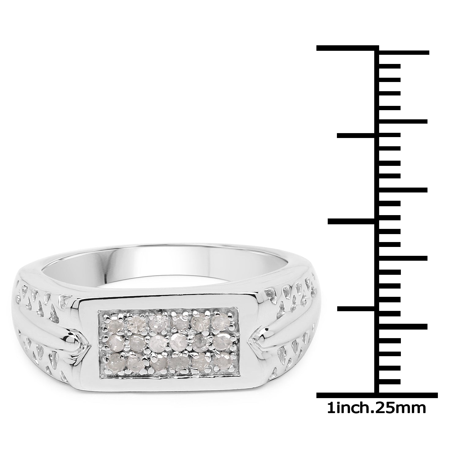 0.27 Carat Genuine White Diamond .925 Sterling Silver Ring by Bids.com