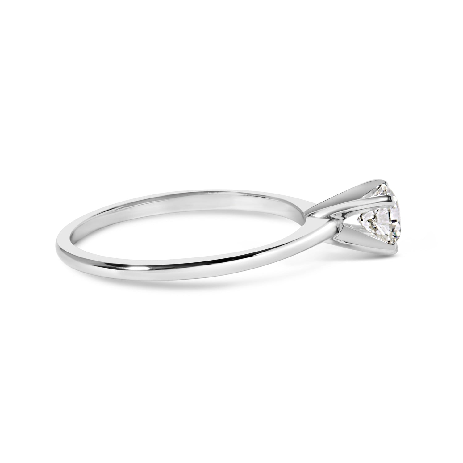 14K White Gold 1/2 Cttw Round Lab Grown Diamond 4 Prong Solitaire Engagement Ring (F-G Color, VS2-SI1 Clarity) - Size 7 by Bids.com