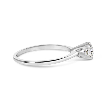 14K White Gold 1/2 Cttw Round Lab Grown Diamond 4 Prong Solitaire Engagement Ring (F-G Color, VS2-SI1 Clarity) - Size 7 by Bids.com
