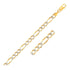 7.0mm 14K Yellow Two Tone Solid Pave Figaro Bracelet by Bids.com