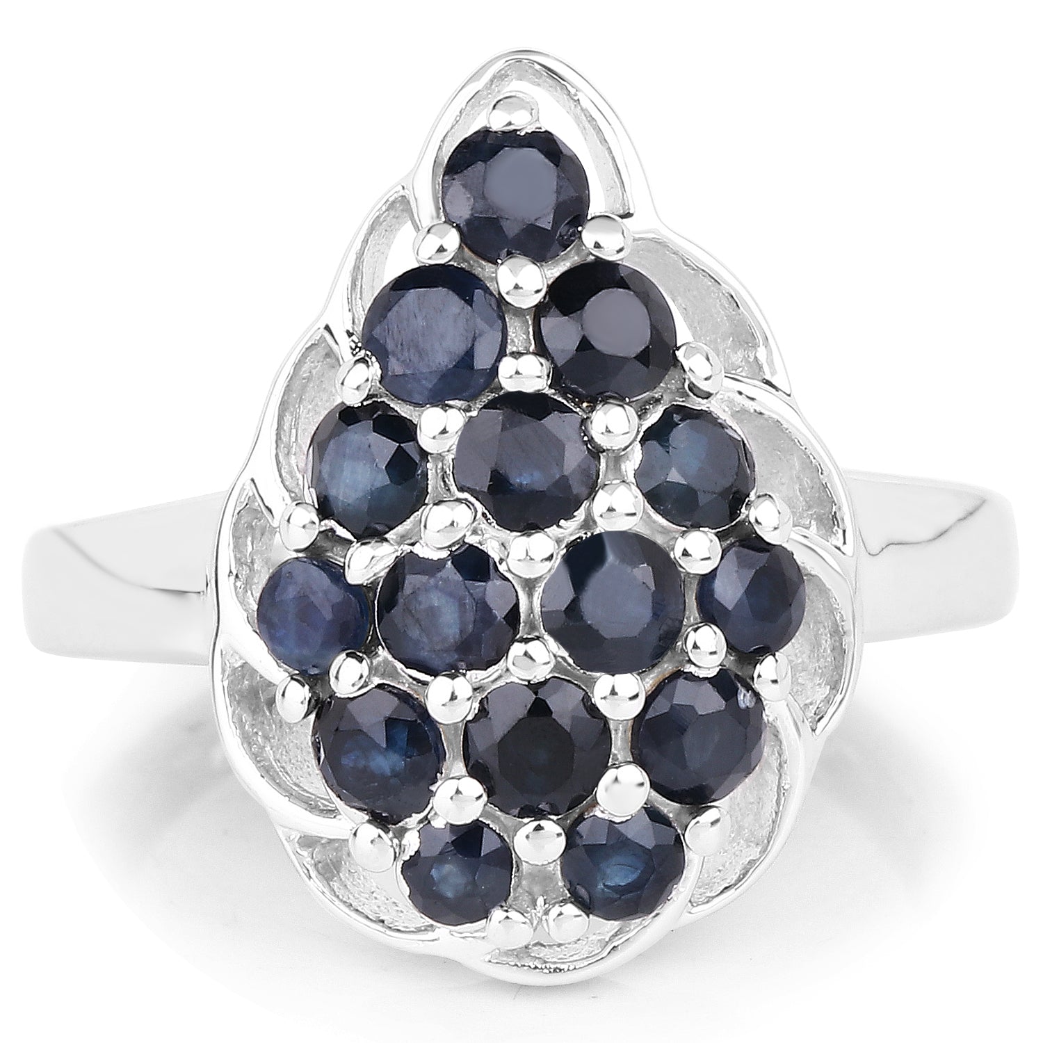 1.62 Carat Genuine Blue Sapphire .925 Sterling Silver Ring by Bids.com