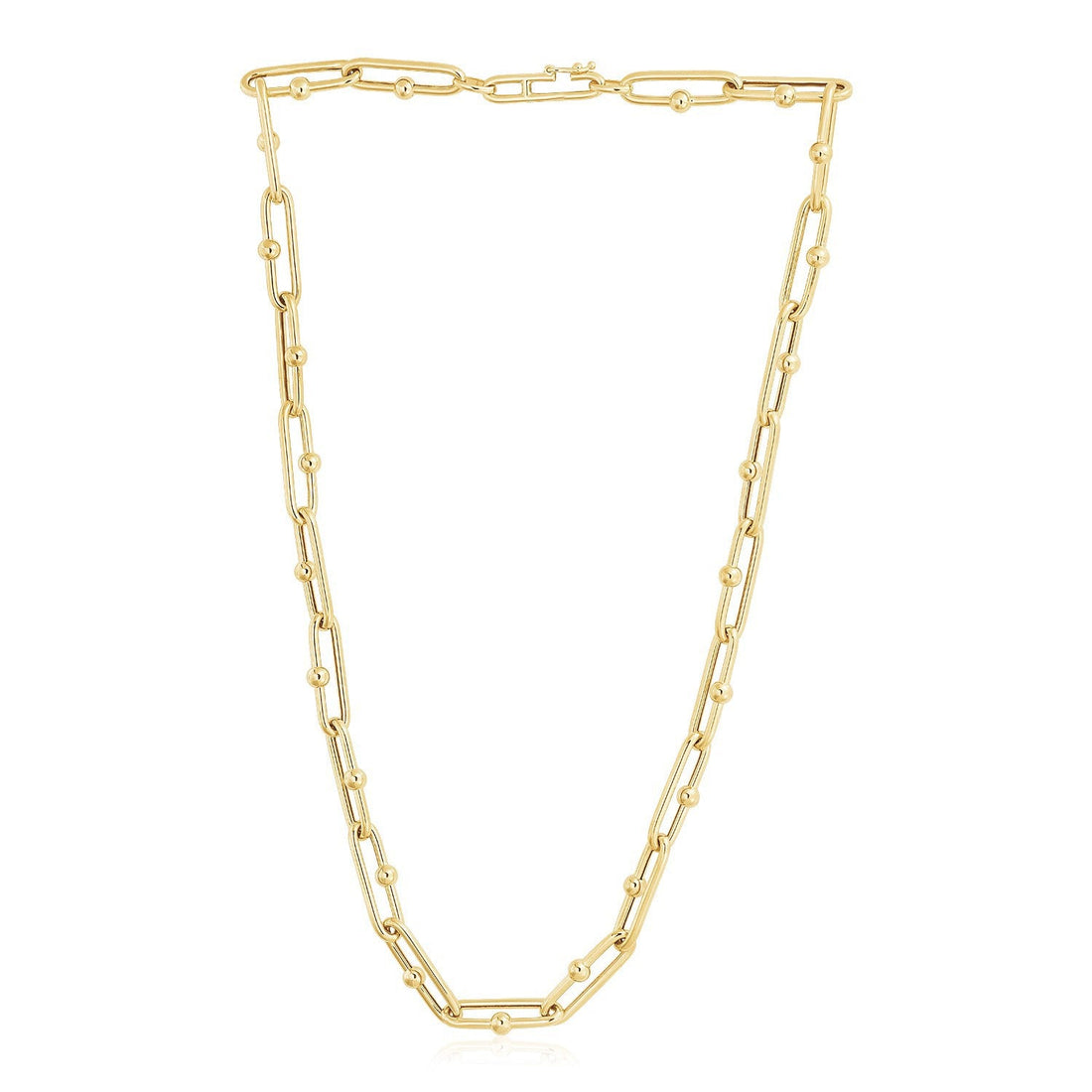 14k Yellow Gold High Polish Elongated Paperclip Jax Link Necklace by Bids.com