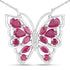 2.88 Carat Genuine Ruby and White Zircon .925 Sterling Silver Necklace by Bids.com