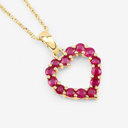 0.43 Carat Genuine Ruby 10K Yellow Gold  Pendant  DestGlow