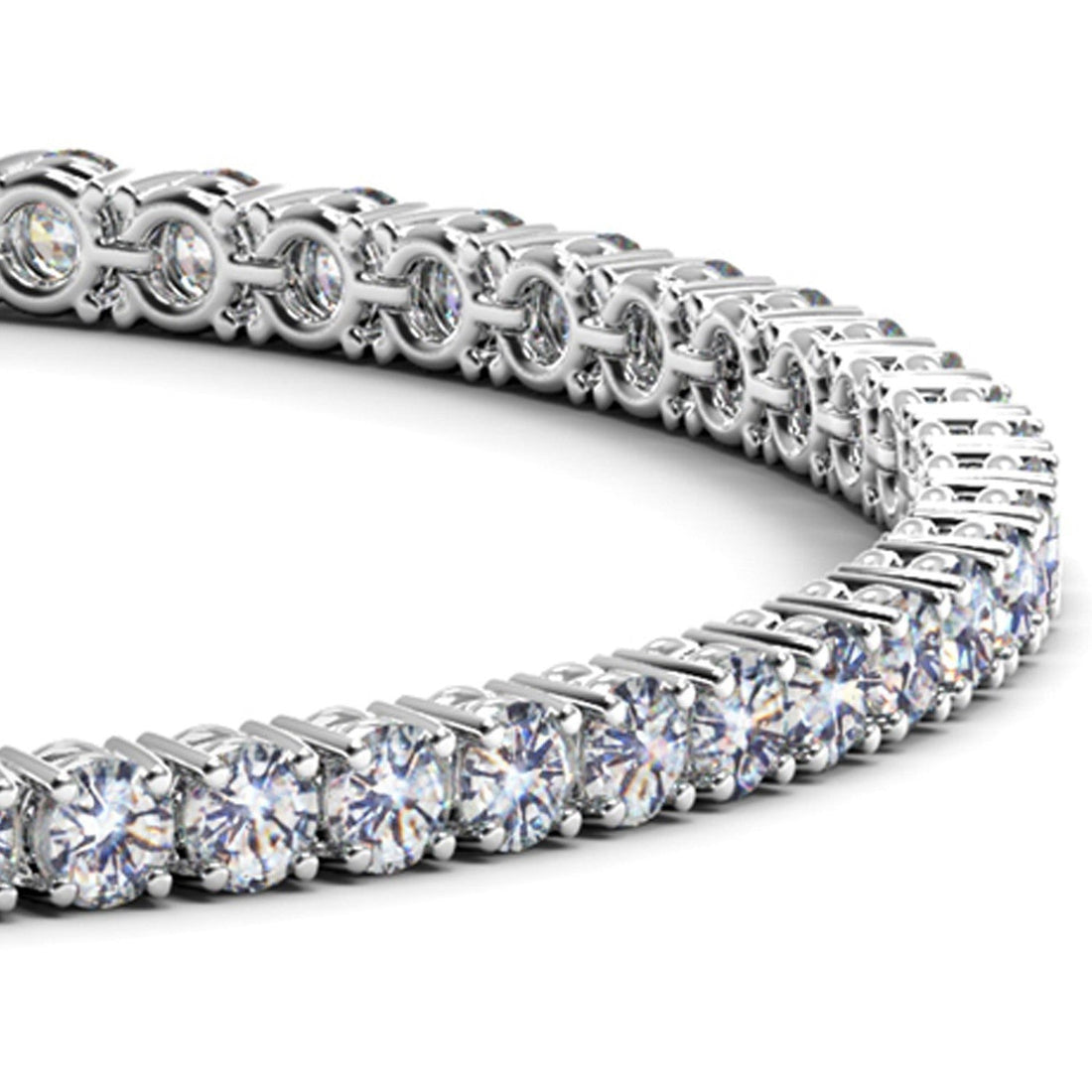 Lab Grown Round Diamond Tennis Bracelet in 14k White Gold (7 cctw F/G  VS2/SI1)  DestGlow