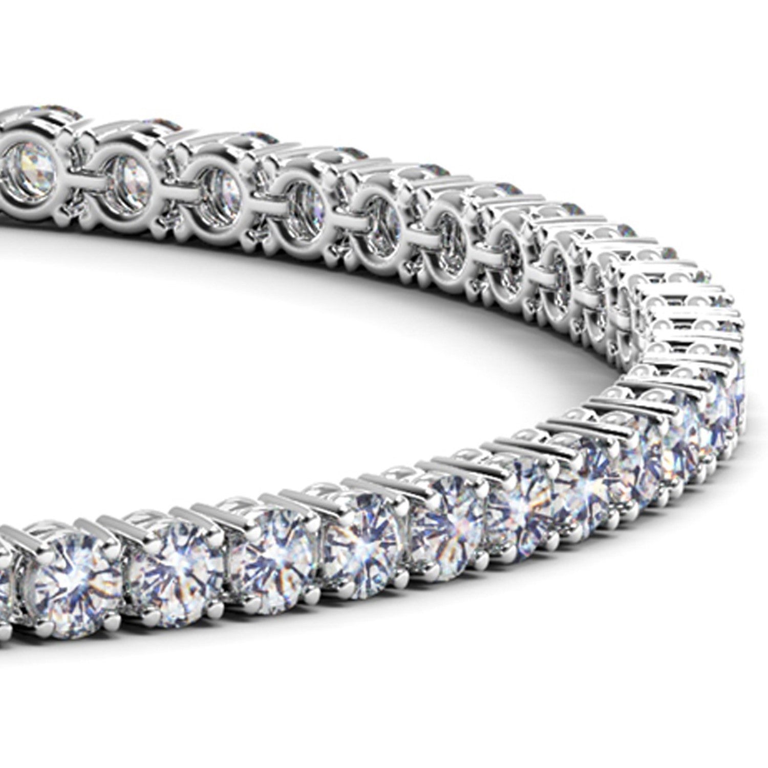 Lab Grown Round Diamond Tennis Bracelet in 14k White Gold (7 cctw F/G  VS2/SI1)  DestGlow