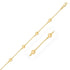 14k Yellow Gold Rolo Chain Bracelet with Puffed Heart Stations by Bids.com