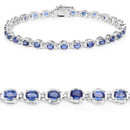 7.02 Carat Genuine Kyanite .925 Sterling Silver Bracelet  DestGlow