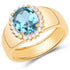 2.22 Carat Genuine Swiss Blue Topaz and White Zircon .925 Sterling Silver Ring by Bids.com