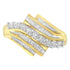 10K Yellow Gold Round and Baguette Diamond-Cut Ring (1/2 Cttw, I-J Color, I1-I2 Clarity) - Size 7 by Bids.com