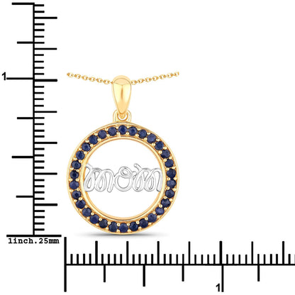 0.64 Carat Genuine Blue Sapphire .925 Sterling Silver Pendant by Bids.com