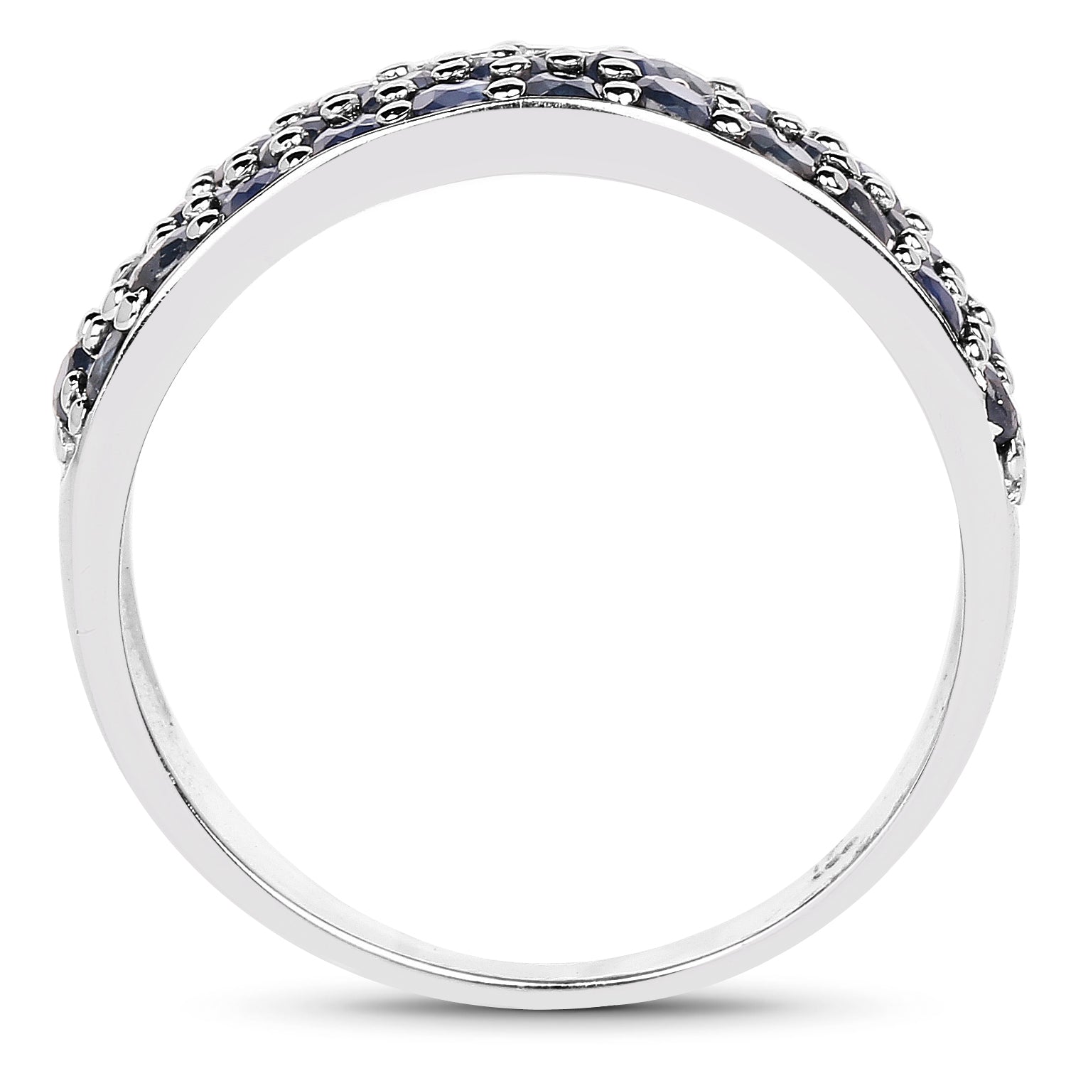1.70 Carat Genuine Blue Sapphire .925 Sterling Silver Ring by Bids.com