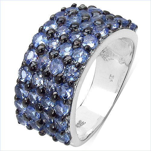 3.08 Carat Genuine Tanzanite .925 Sterling Silver Ring by Bids.com