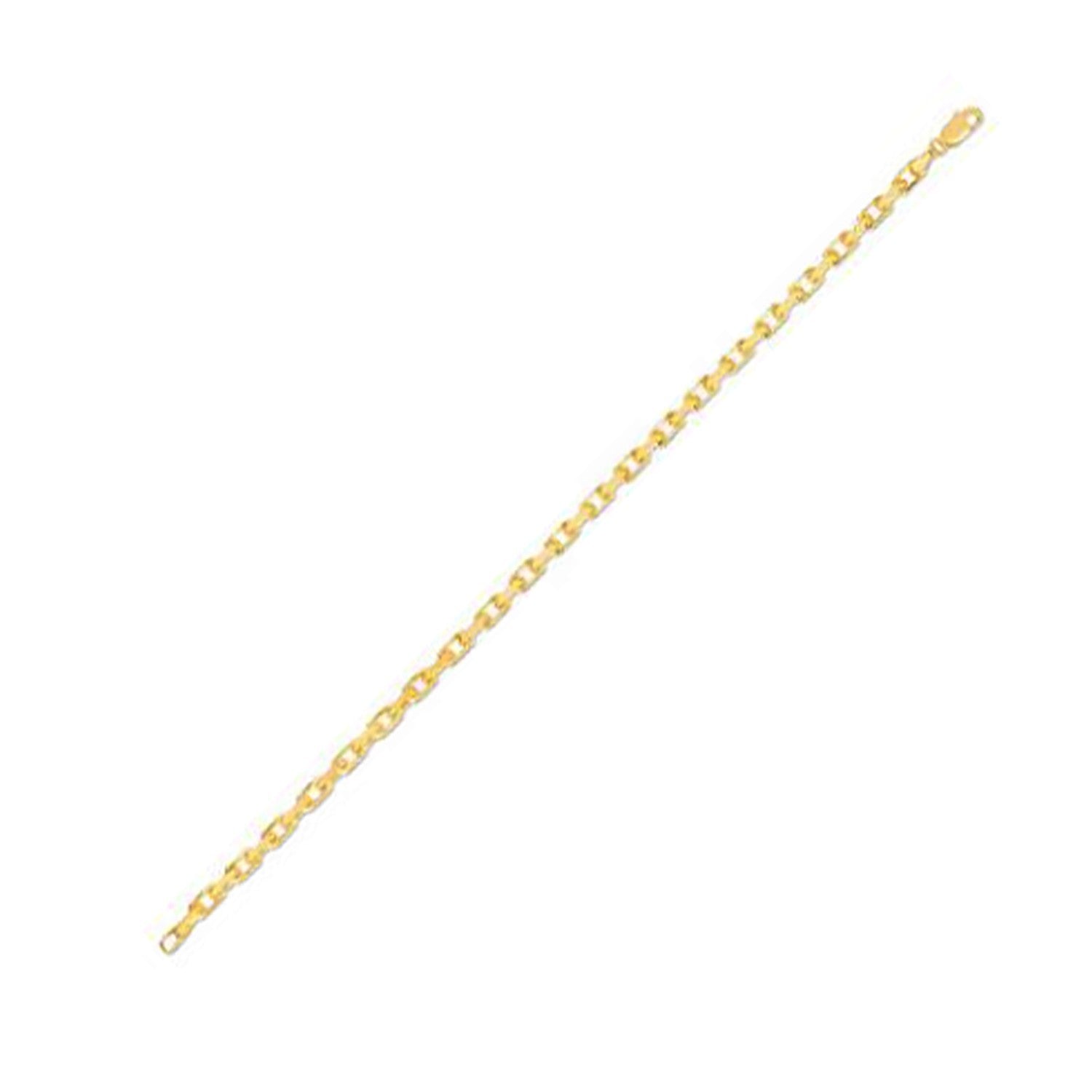 14k Yellow Gold French Cable Link Chain (3.60 mm)  DestGlow