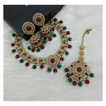 Joban Fashion Maroon-Green Stone Work Necklace Set