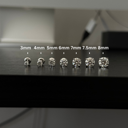 Moissanite Round Cut Stud Earrings - DestGlow