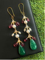 Joban Fashion Natural Stone Kundan Pearl Earring