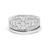 14K White Gold 1.0 Cttw Round and Baguette Diamond Cluster Bridal Set  DestGlow
