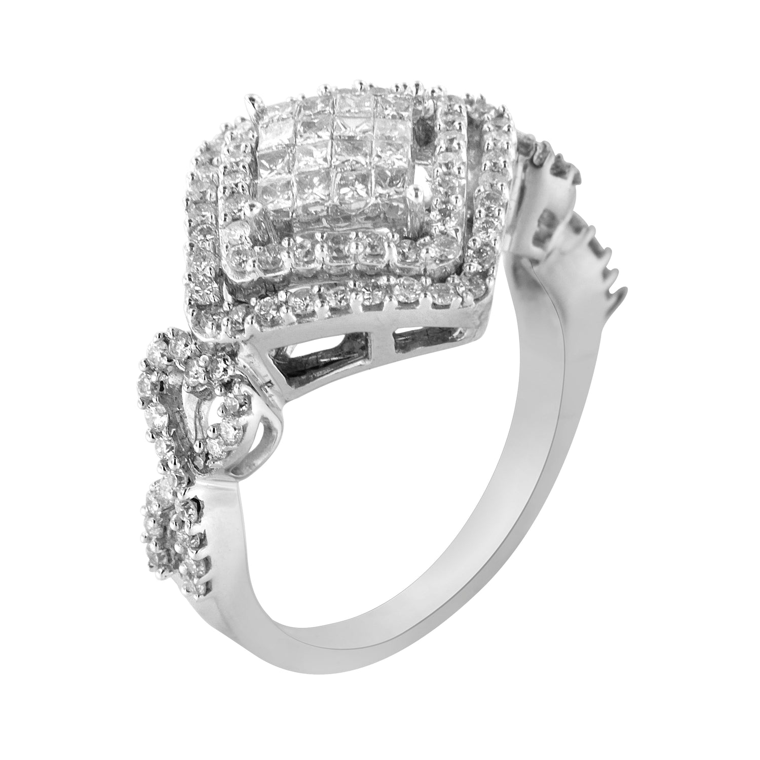 14KT White Gold Diamond Composite Ring (1 cttw, H-I Color, I1-I2 Clarity) by Bids.com