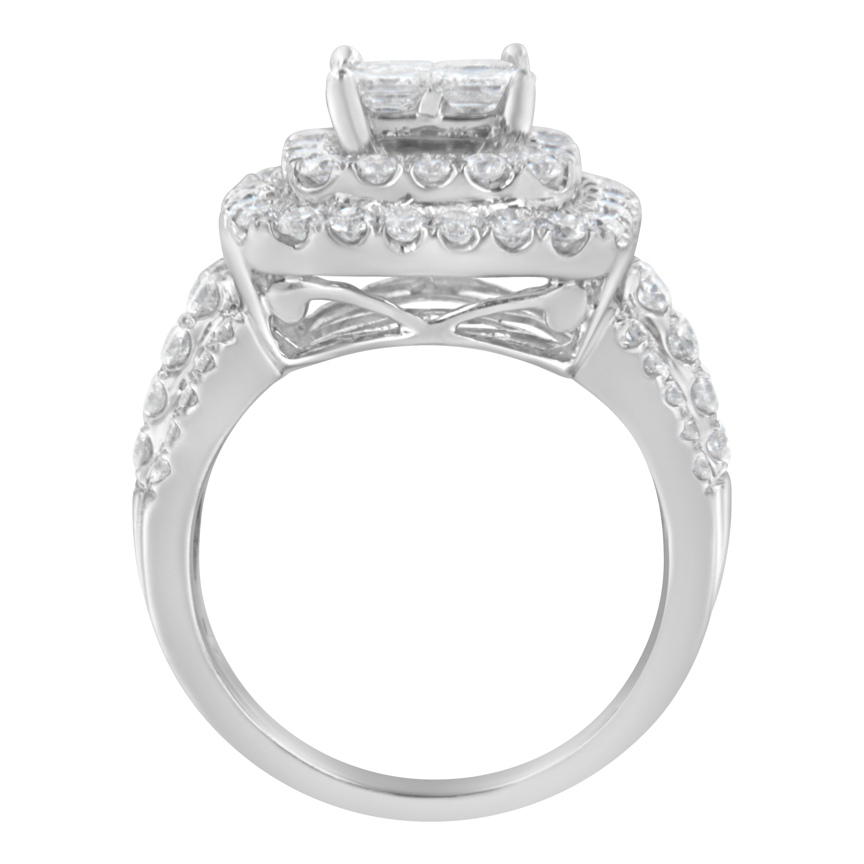 14KT White Gold Round and Princess Diamond Ring (2 1/4 cttw, H-I Color, SI1-SI2 Clarity) by Bids.com