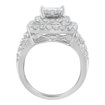 14KT White Gold Round and Princess Diamond Ring (2 1/4 cttw, H-I Color, SI1-SI2 Clarity) by Bids.com