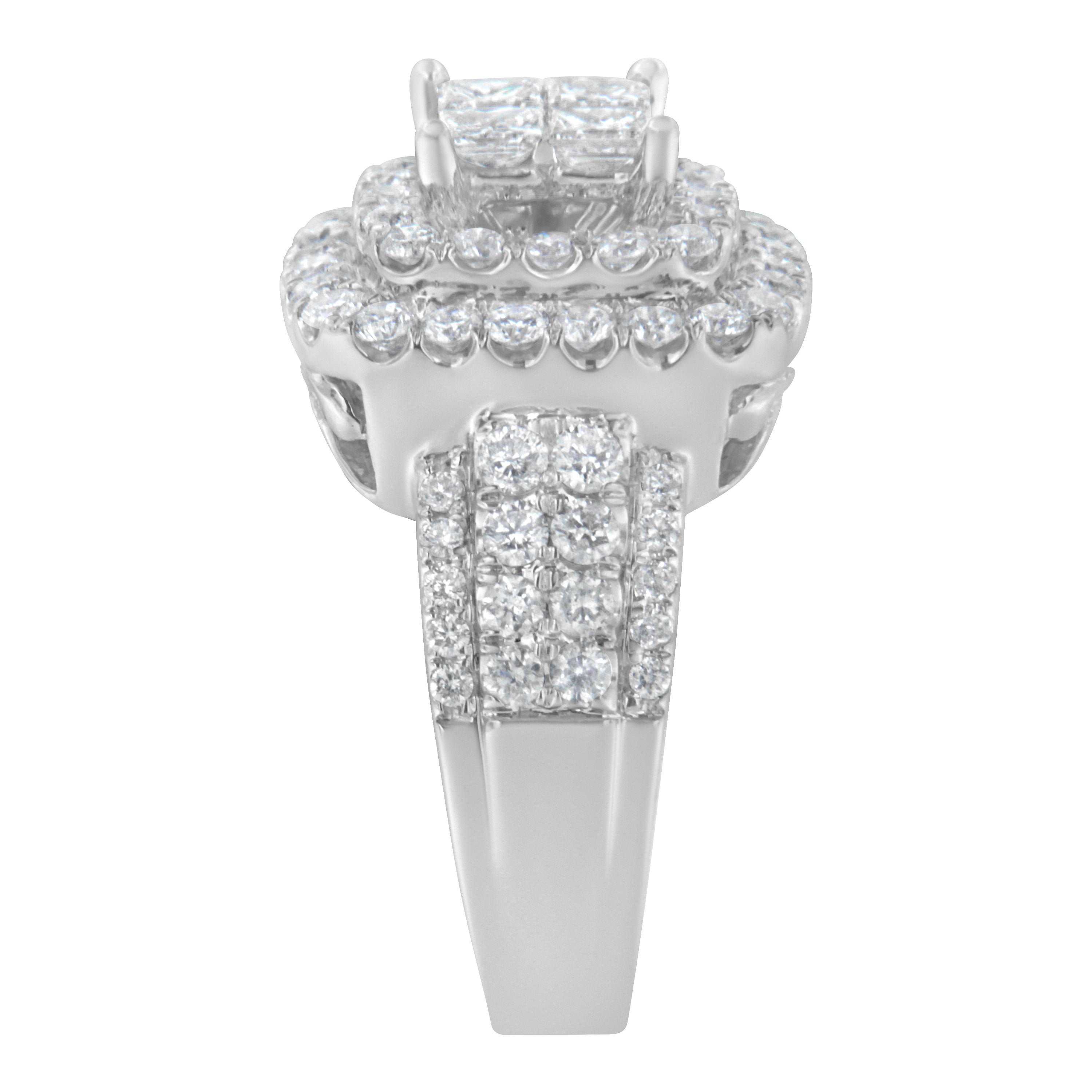 14KT White Gold Round and Princess Diamond Ring (2 1/4 cttw, H-I Color, SI1-SI2 Clarity) by Bids.com
