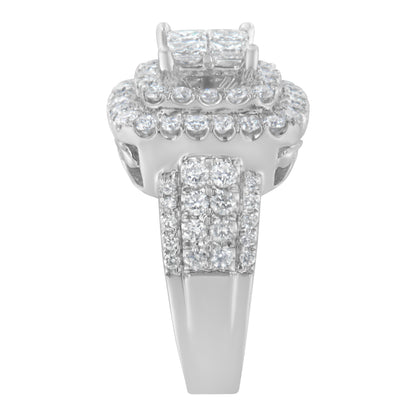 14KT White Gold Round and Princess Diamond Ring (2 1/4 cttw, H-I Color, SI1-SI2 Clarity) by Bids.com