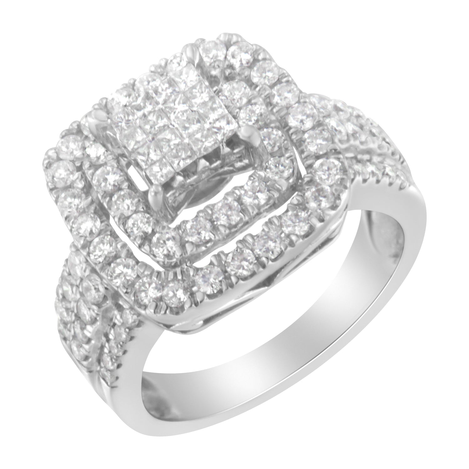 14KT White Gold Diamond Cocktail Ring (1 1/2 cttw, H-I Color, SI2-I1 Clarity) by Bids.com